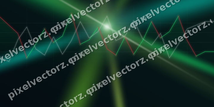 Glowing neon chart background in green and lime