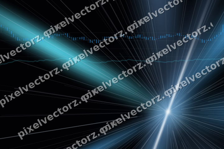 Glowing neon chart background in cyan and blue