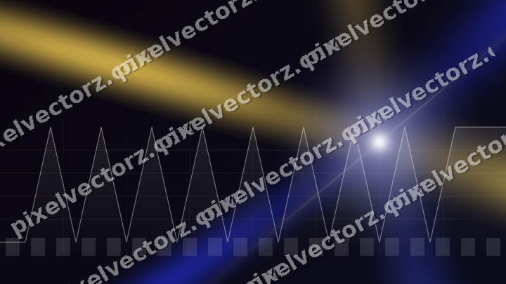 Glowing neon chart background in blue and amber
