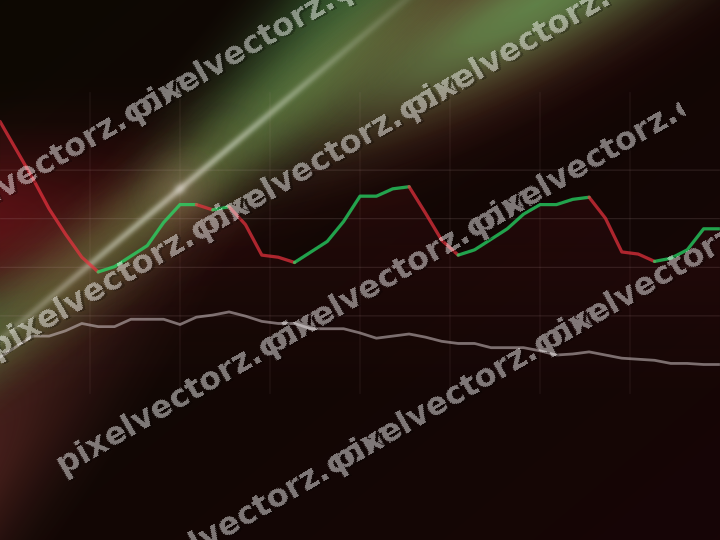 Glowing neon chart background in red and green