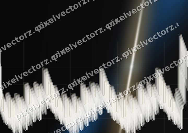 Glowing neon chart background in blue and red