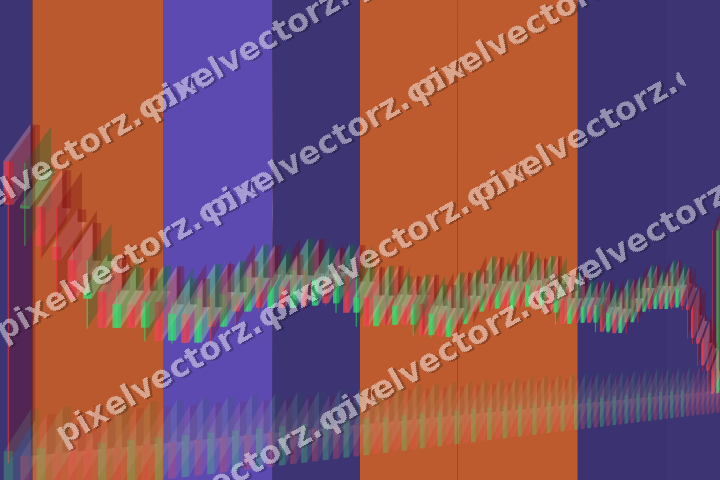 Glowing neon chart background in orange and blue