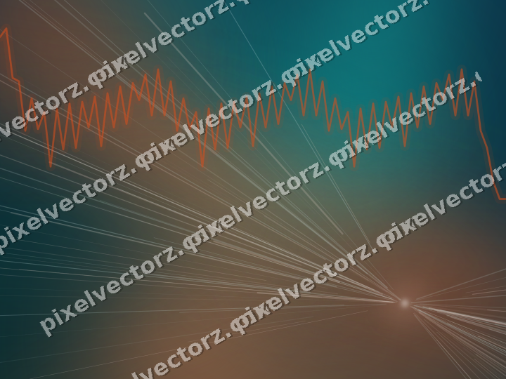 Glowing neon chart background in orange and teal