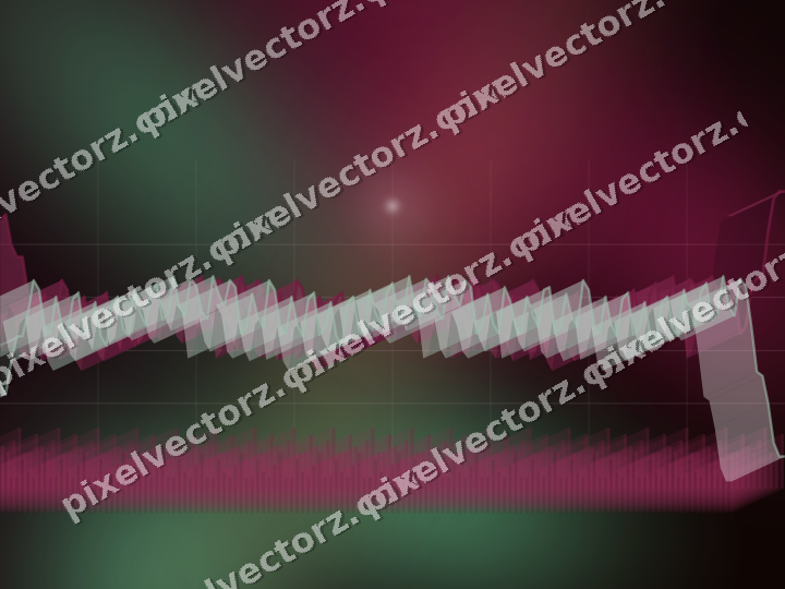 Glowing neon chart background in pink and green