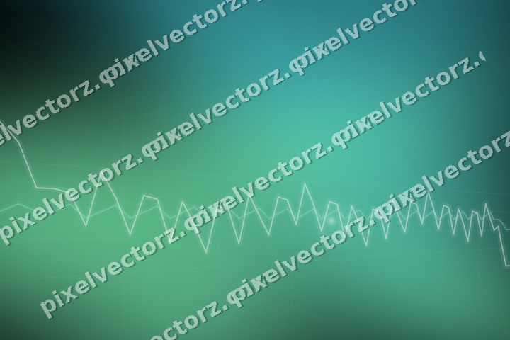 Glowing neon chart background in green and teal