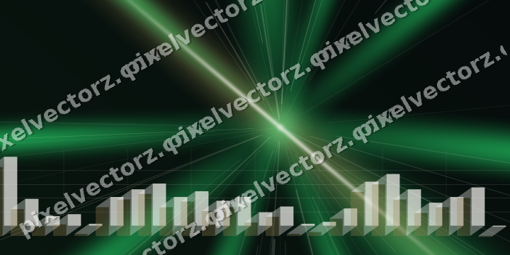 Glowing neon chart background in green and amber