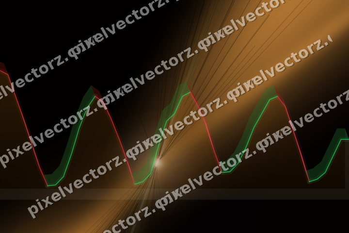 Glowing neon chart background in orange and amber