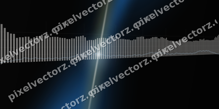 Glowing neon chart background in blue and yellow