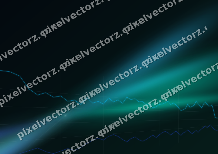 Glowing neon chart background in cyan and teal
