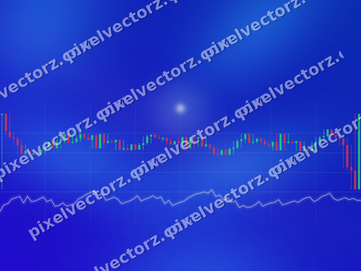 Glowing neon chart background in cyan and blue