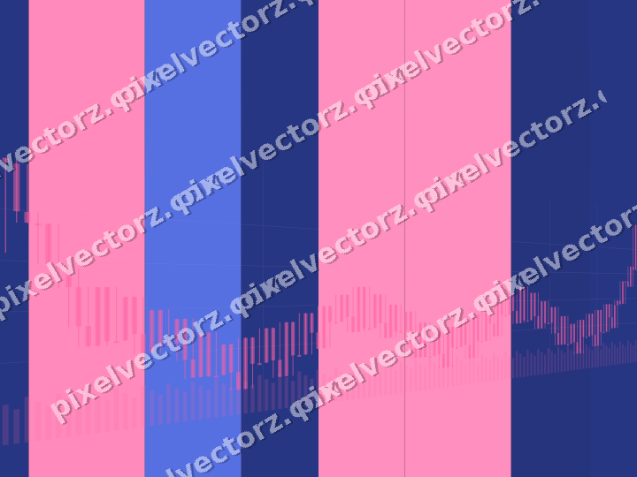 Glowing neon chart background in pink and blue