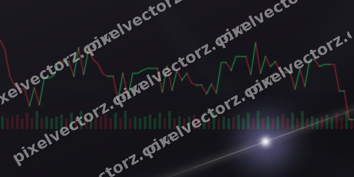 Glowing neon chart background in purple and lime