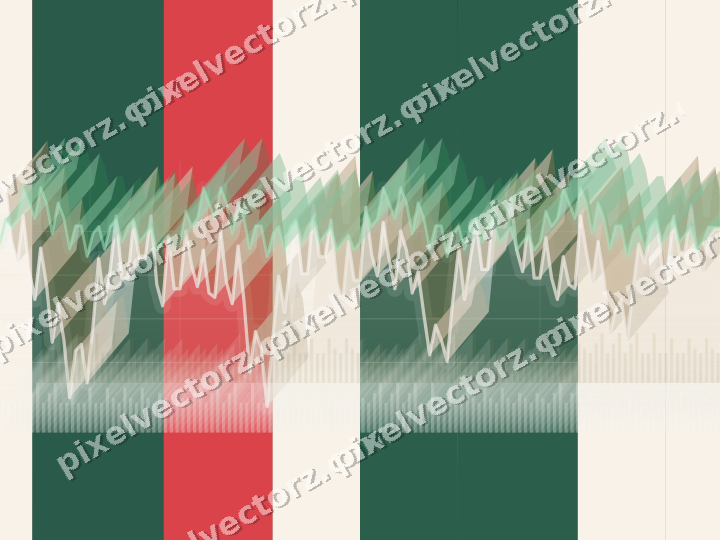 Glowing neon chart background in green and red