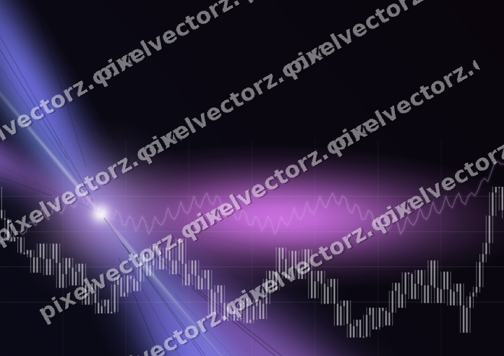 Glowing neon chart background in purple and blue