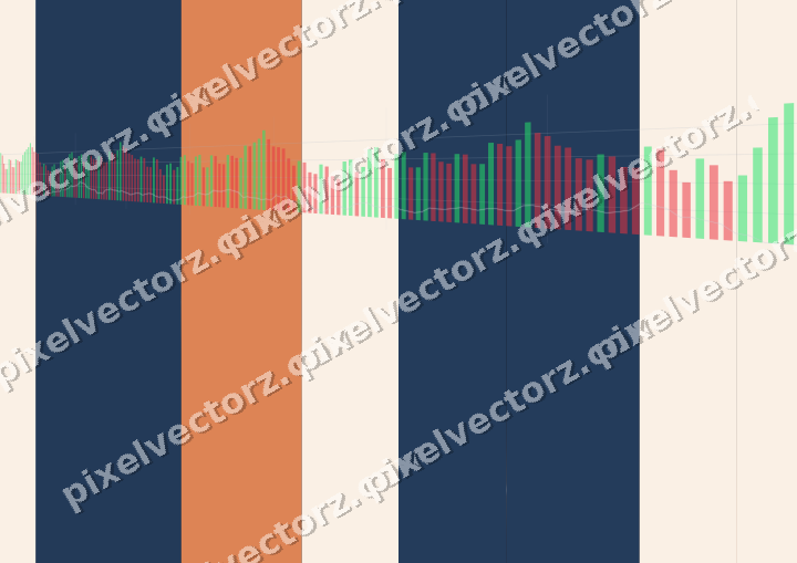 Glowing neon chart background in blue and orange