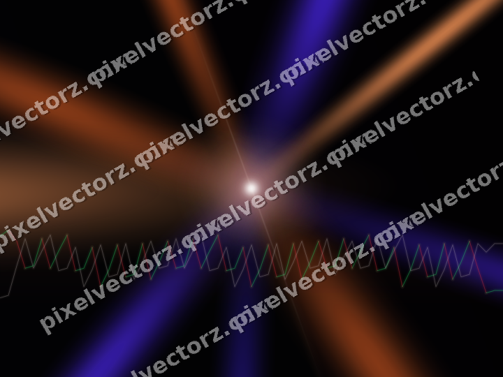 Glowing neon chart background in orange and blue
