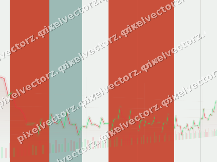 Glowing neon chart background in red and orange