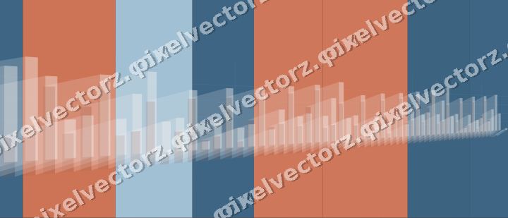 Glowing neon chart background in orange and cyan