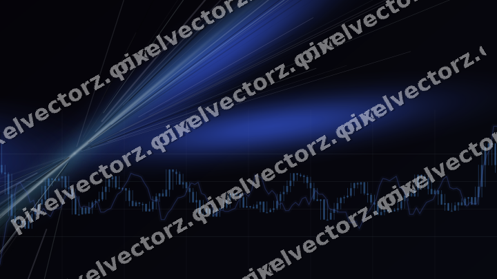 Glowing neon chart background in blue and cyan