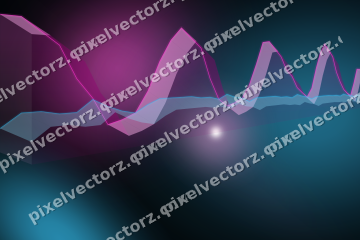 Glowing neon chart background in magenta and purple