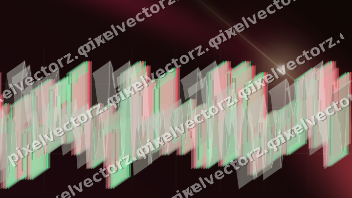 Glowing neon chart background in lime and pink