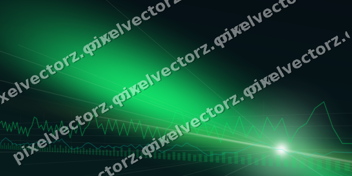 Glowing neon chart background in green and lime