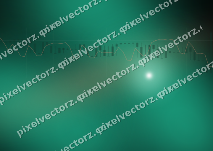 Glowing neon chart background in green and orange