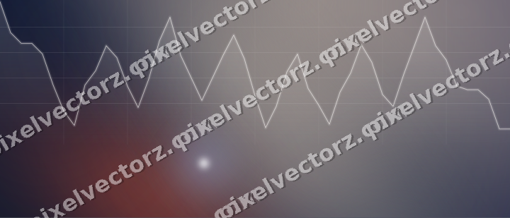 Glowing neon chart background in dark blue and red