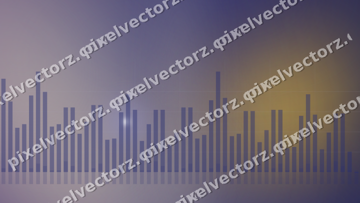 Glowing neon chart background in dark blue and amber