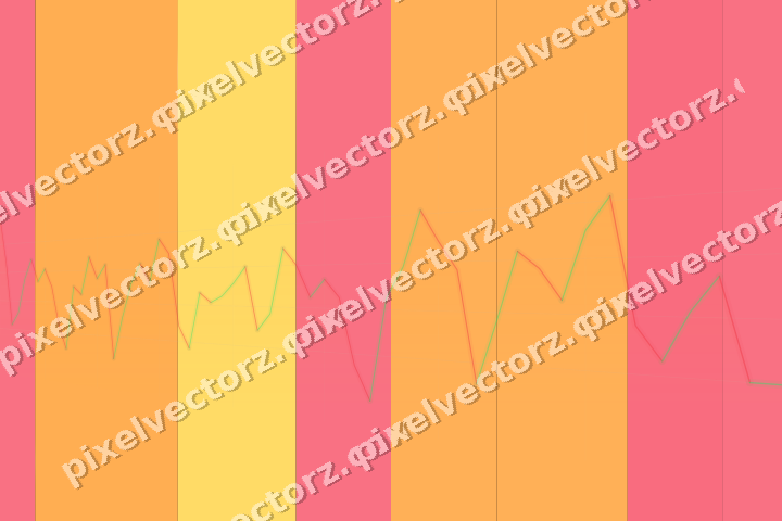 Glowing neon chart background in orange and amber