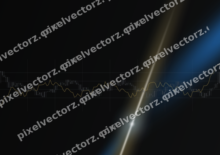 Glowing neon chart background in blue and amber