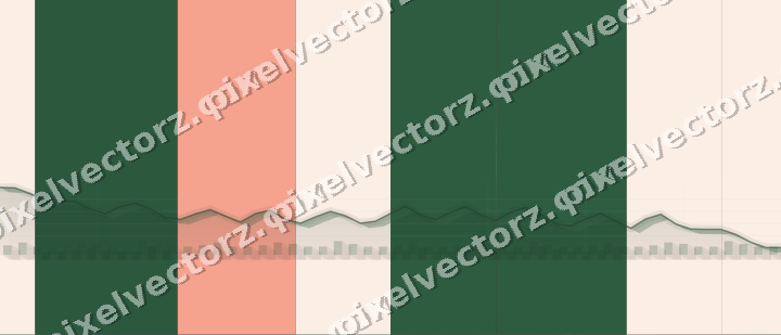 Glowing neon chart background in dark green and red