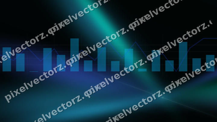Glowing neon chart background in cyan and teal