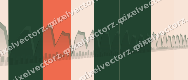 Soft pastel chart background in dark green and red