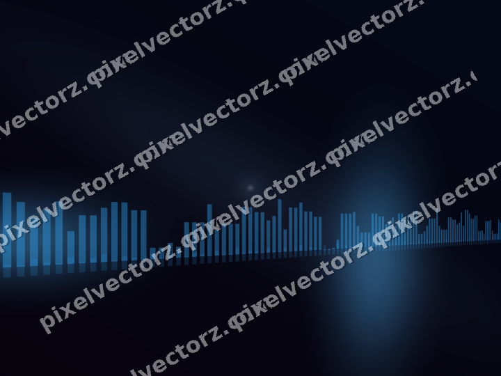 Glowing neon chart background in cyan and blue