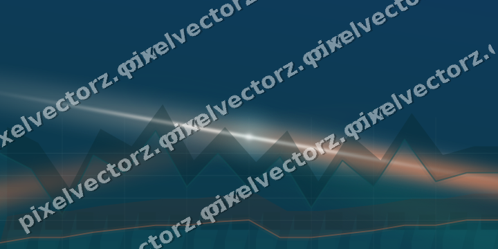 Glowing neon chart background in dark teal and orange