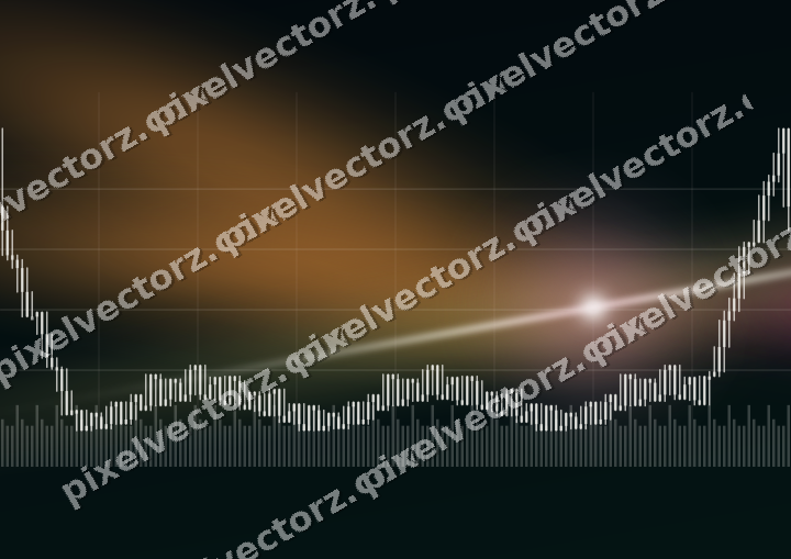 Glowing neon chart background in pink and orange