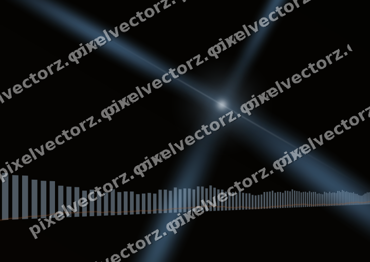 Glowing neon chart background in blue and orange