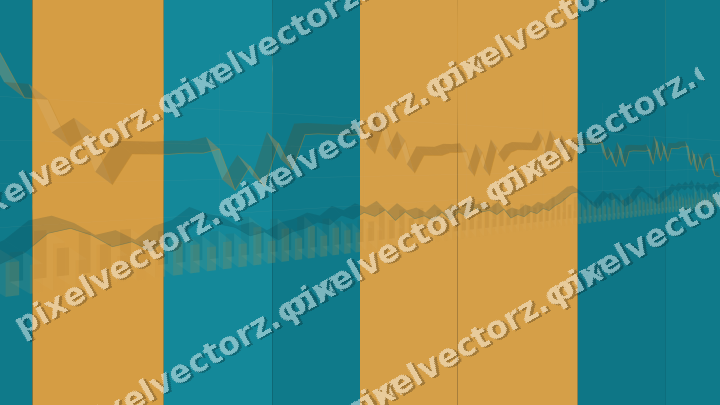 Glowing neon chart background in amber and teal