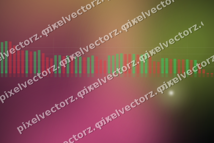 Glowing neon chart background in lime and amber