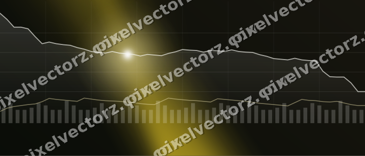 Glowing neon chart background in amber and yellow