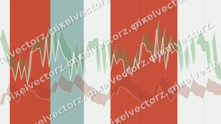 Glowing neon chart background in red and orange