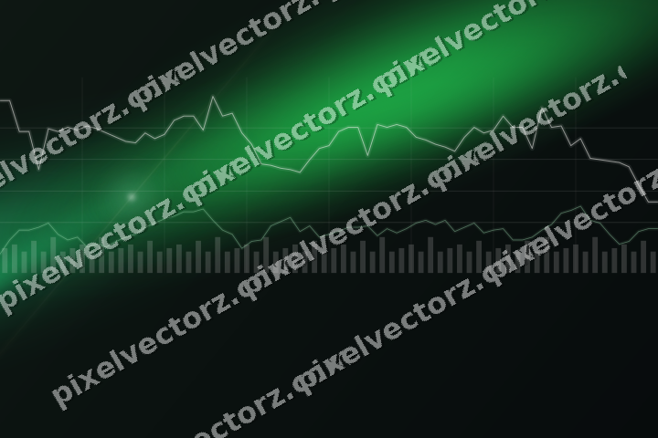 Glowing neon chart background in green and amber