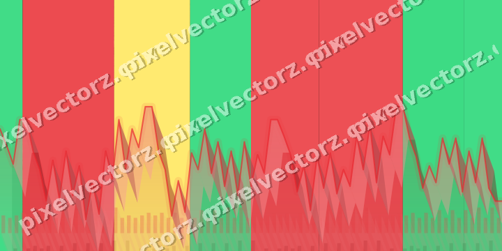 Glowing neon chart background in red and orange