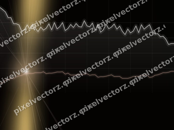 Glowing neon chart background in orange and amber