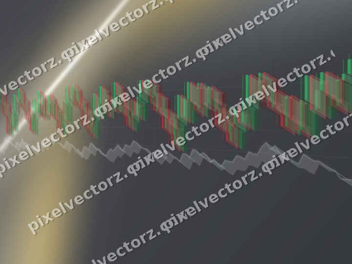 Glowing neon chart background in amber and grey