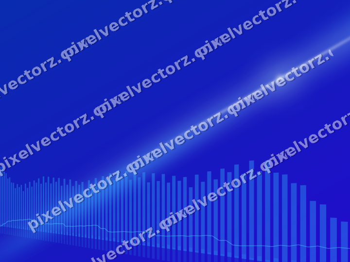 Glowing neon chart background in cyan and blue
