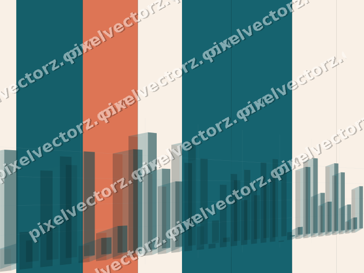 Glowing neon chart background in teal and orange