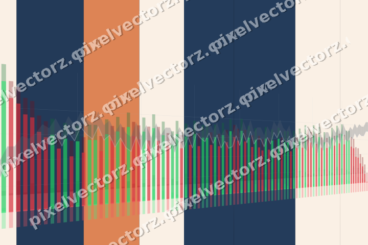 Glowing neon chart background in blue and orange