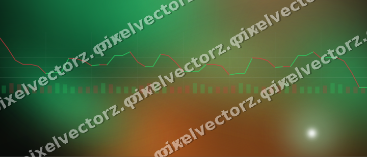 Glowing neon chart background in green and orange